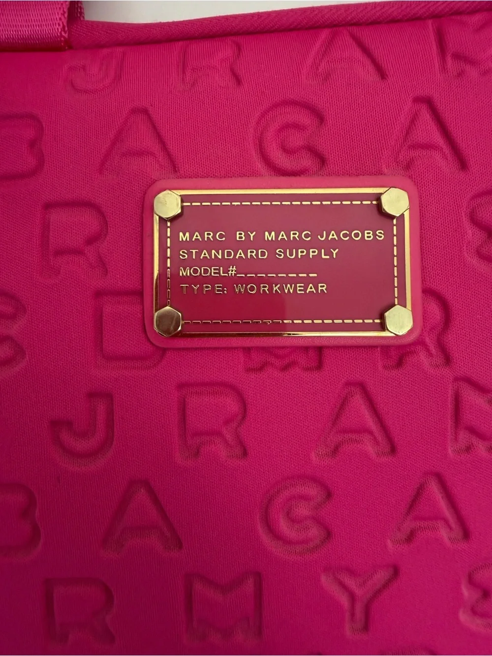 Marc by Marc Jacobs Fuchsia Embossed Laptop Bag